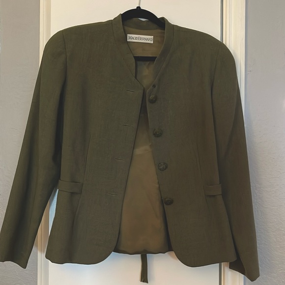 Vintage Olive Size 8 Magid Bernard Skirt & Jacket - Picture 1 of 7